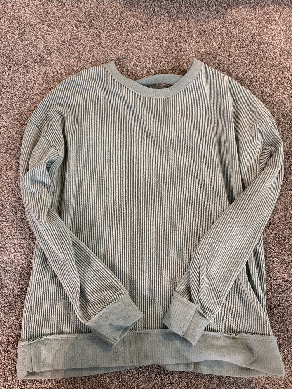 Light Sage BKE Ribbed Crewneck Sweater - Women